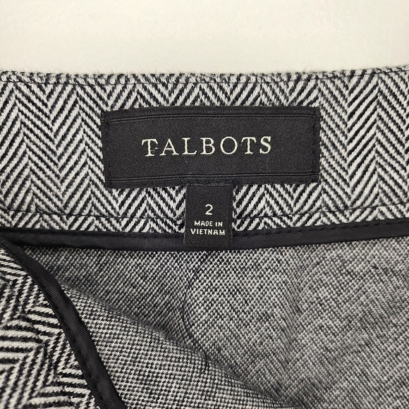 Talbots Tonal Herringbone A-Line Skirt Knee Length Classic Side Zip Closure 2 - Picture 5 of 10